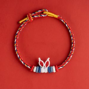 Rabbit Pattern Handmade Red Rope Bracelet - Modakawa modakawa