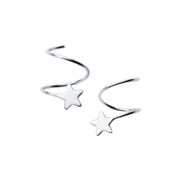 Star Wrap 925 Sterling Silver Stud Earrings - Modakawa Modakawa