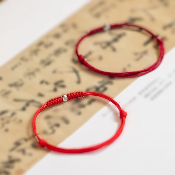 Adjustable Red String 925 Sterling Silver Bead Bracelet - Modakawa Modakawa